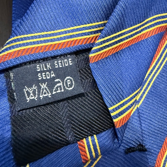Burberry London 100% Silk Tie Blue Regimental Stripe Equestrian Logo – NWOT - Picture 5 of 5